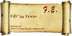 Füzy Ervin névjegykártya